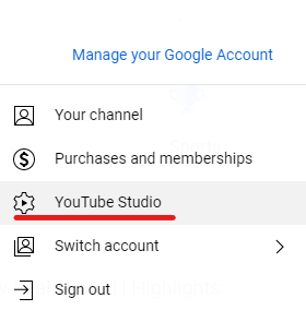 Youtube studio